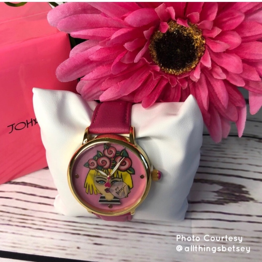 Betsey Johnson Betseyest Betsey Pink Emoji Watch - Picture 7 of 9